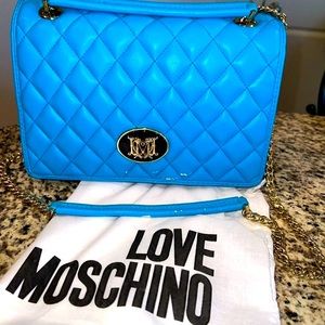 love Moschino blue shoulder bag AUTHENTIC!!